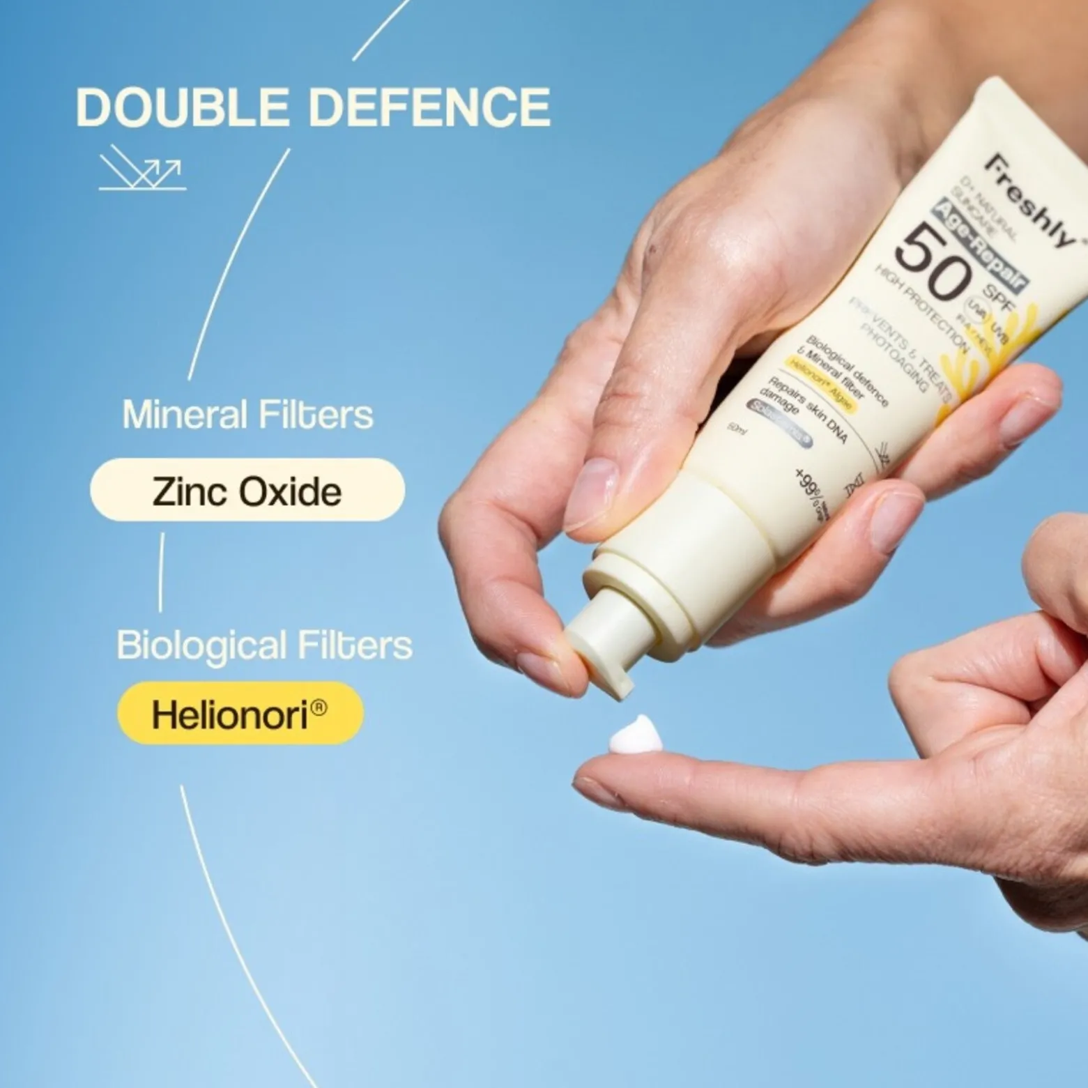 Freshly Cosmetics D+ Natural Suncare Age-Repair Sunscreen SPF50 50ml (1.69floz)