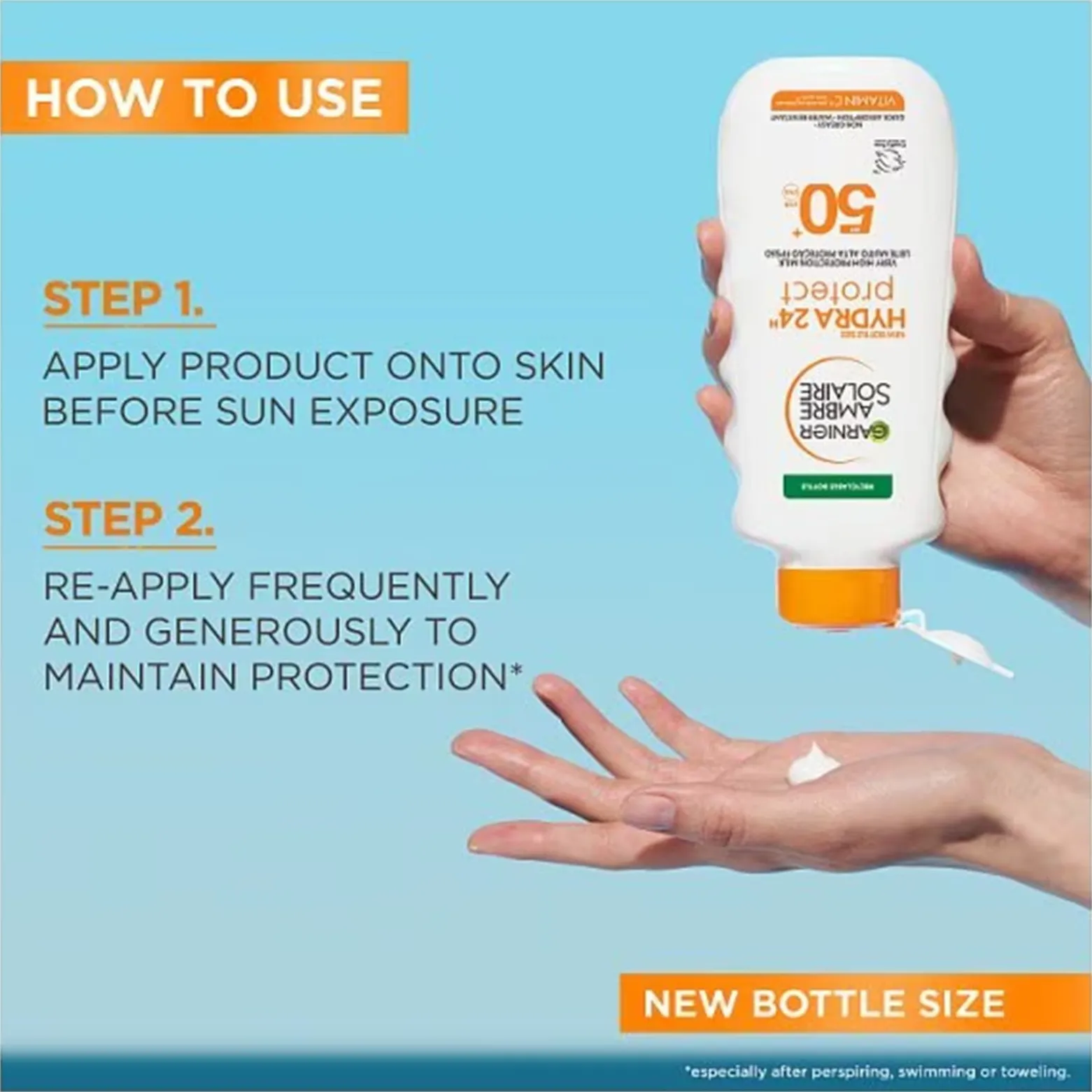 Garnier Ambre Solaire Hydra 24h Protect Very High Protection Milk SPF50+ 400ml (13.5floz)