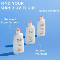 Garnier Ambre Solaire Super UV Hyaluronic Acid Hydrating Fluid SPF50+ Sunscreen 40ml (1.35floz)