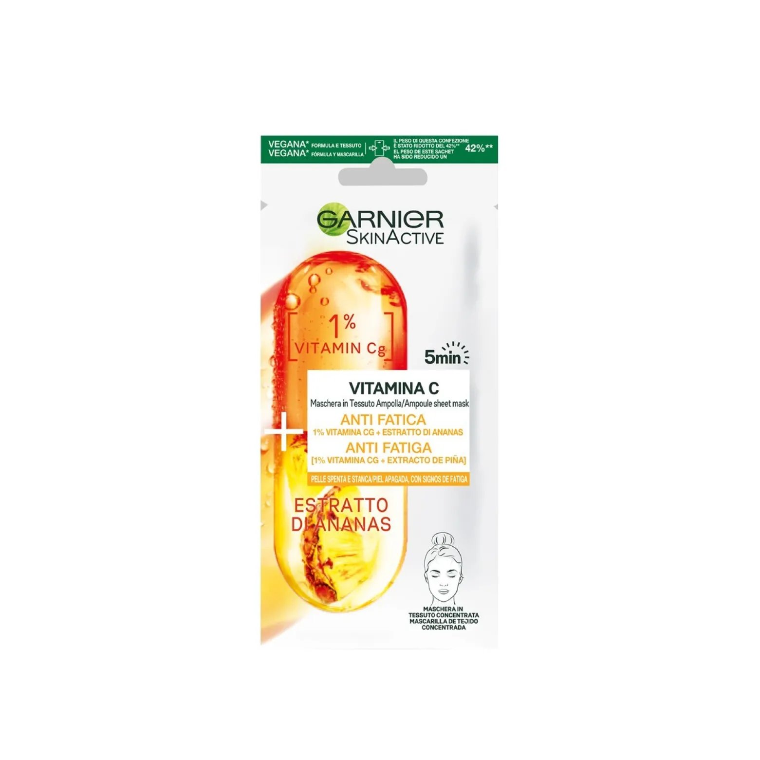 Garnier Skin Active Vitamin C Anti-Fatigue Ampoule Sheet Mask 15g (0.53oz)