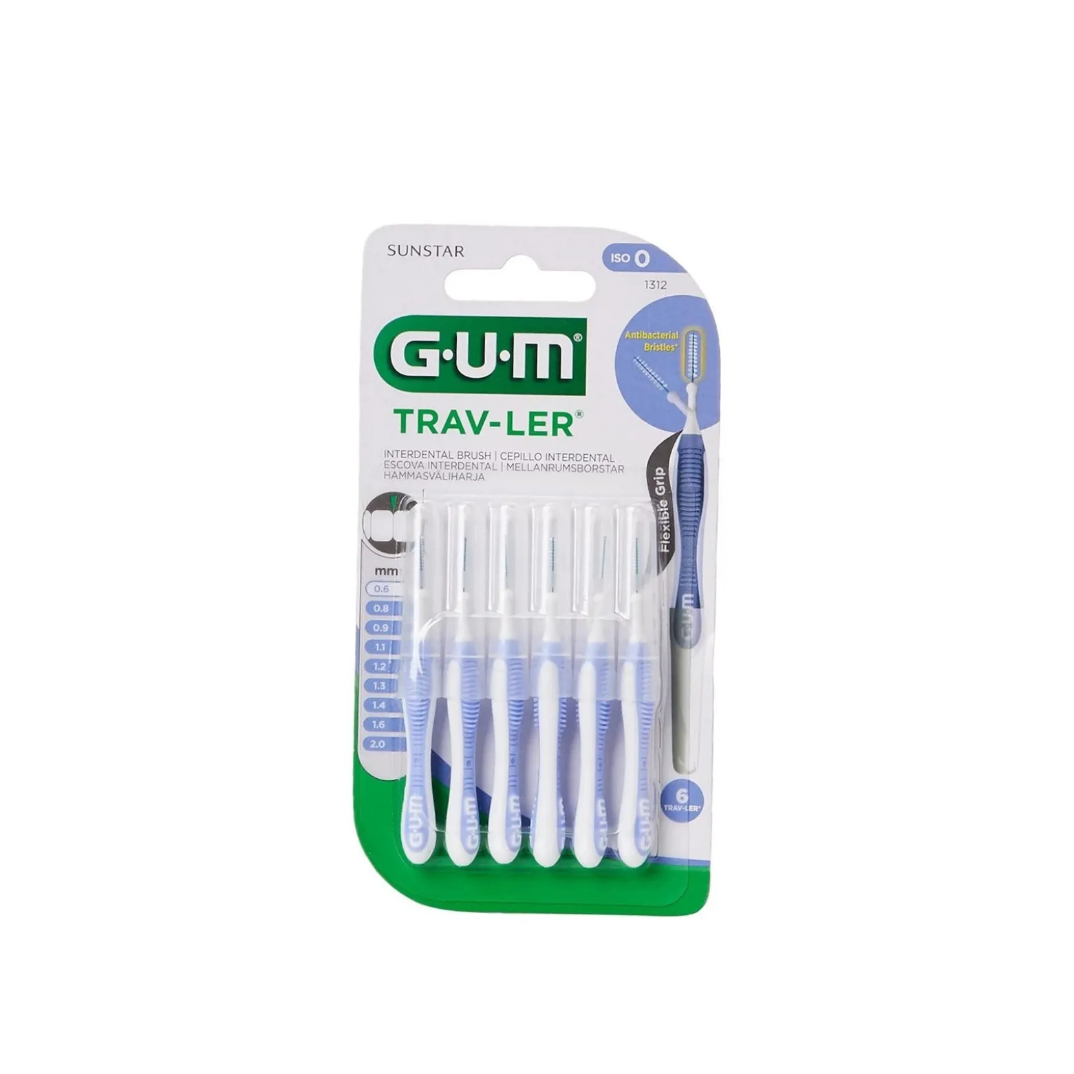 GUM Trav-Ler Interdental Brush ISO 0 x6