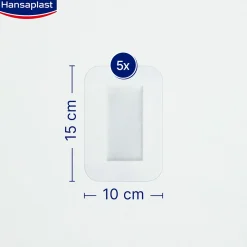 Hansaplast Med+ Aqua Protect 3XL Sterile Waterproof Wound Plasters x5