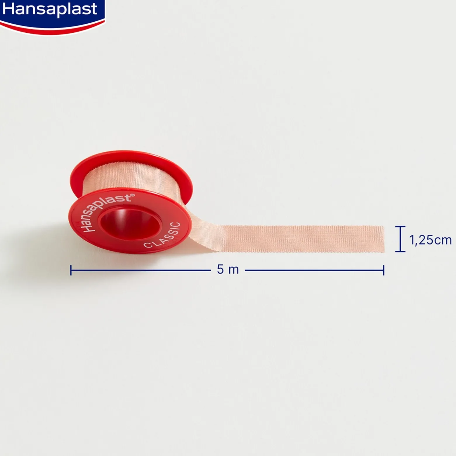 Hansaplast Med+ Classic Fixation Tape 5mx1.25cm (5.5ydx0.5in)