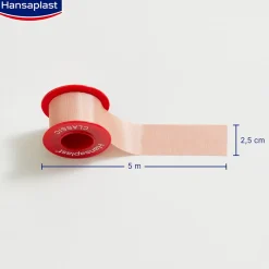 Hansaplast Med+ Classic Fixation Tape 5mx2.5cm (5.5ydx1.0in)