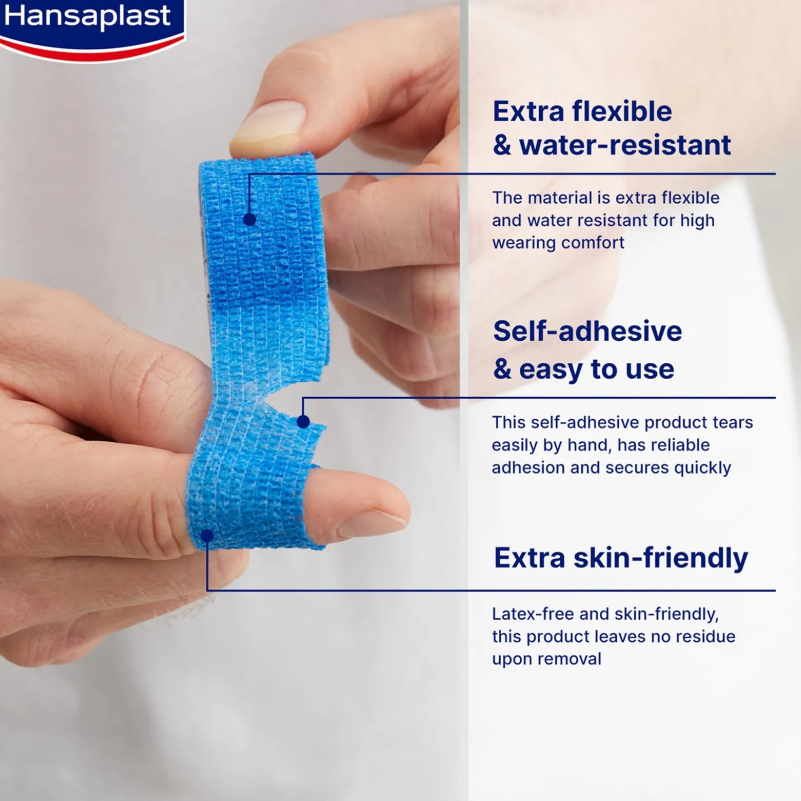 Hansaplast Med+ Cohesive Bandage 4mx6cm x1 (4.4ydx2.4in)
