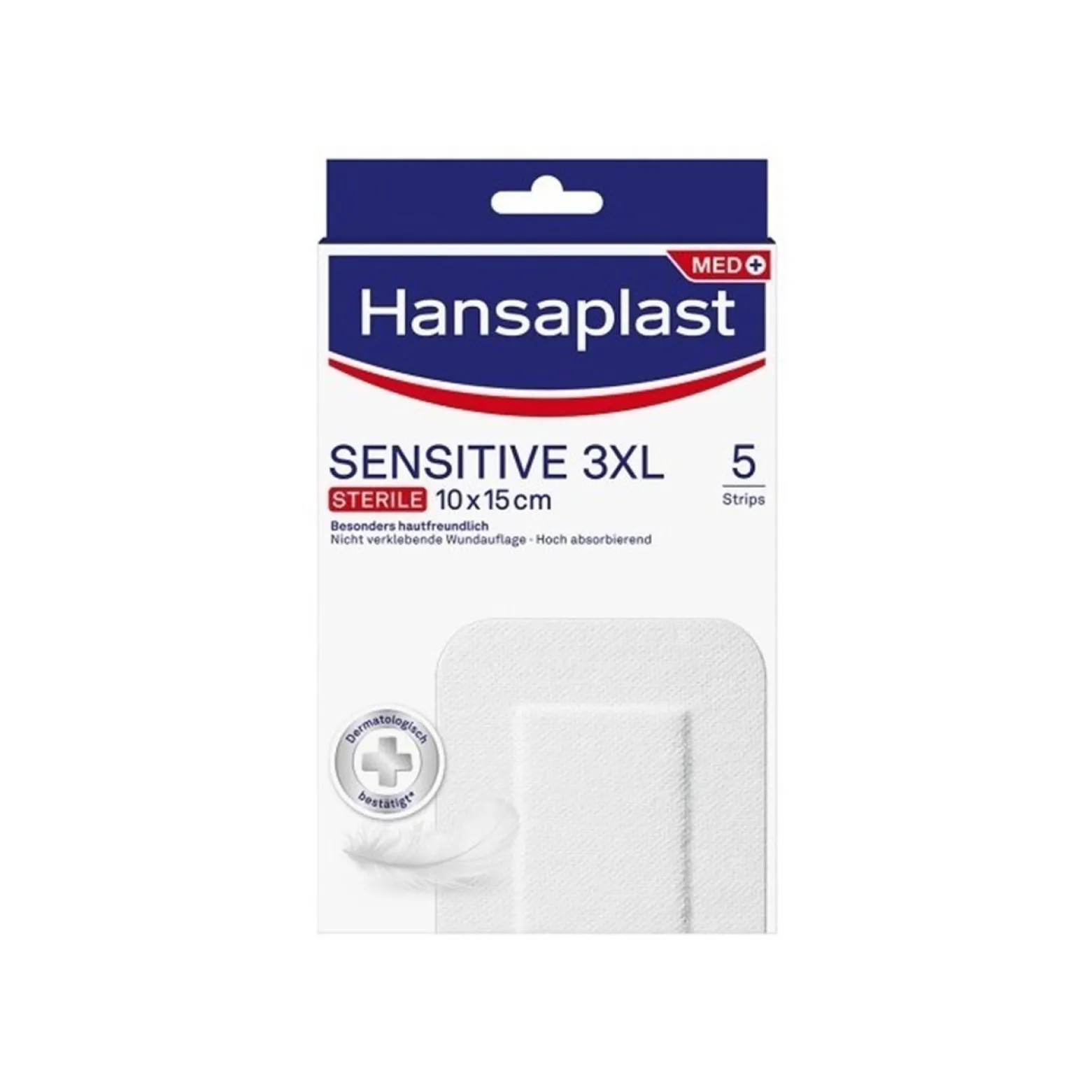 Hansaplast Med+ Sensitive 3XL Sterile Plasters x5