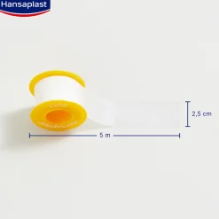 Hansaplast Med+ Soft Fixation Tape 5mx2.5cm (5.5ydx1.0in)