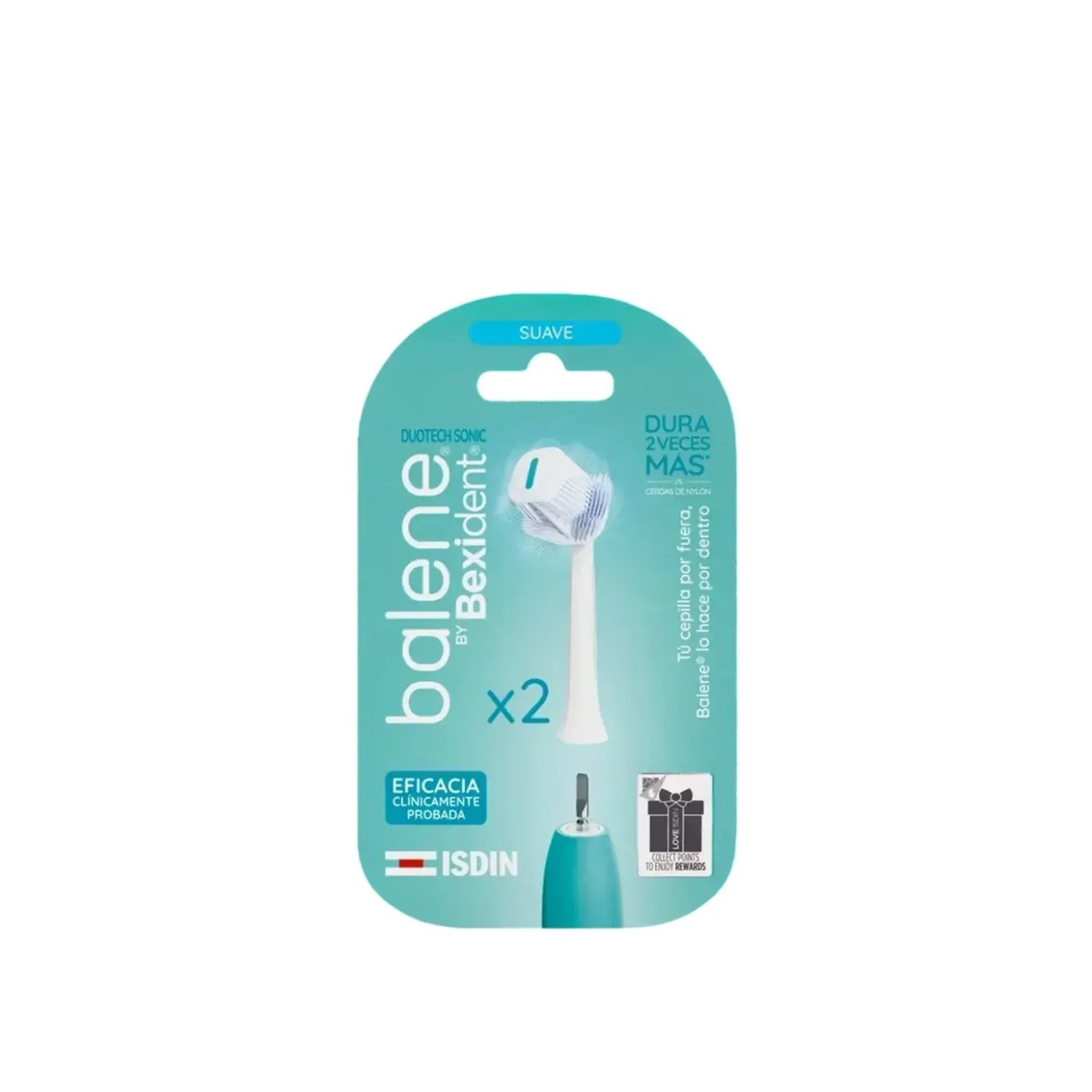 ISDIN Balene by Bexident Duotech Sonic Replacement Head Electric Soft Toothbrush x2
