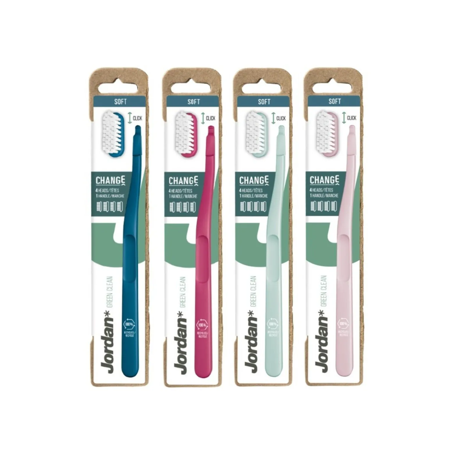 Jordan Green Clean Change Soft Toothbrush + 4 Replacement Heads x1