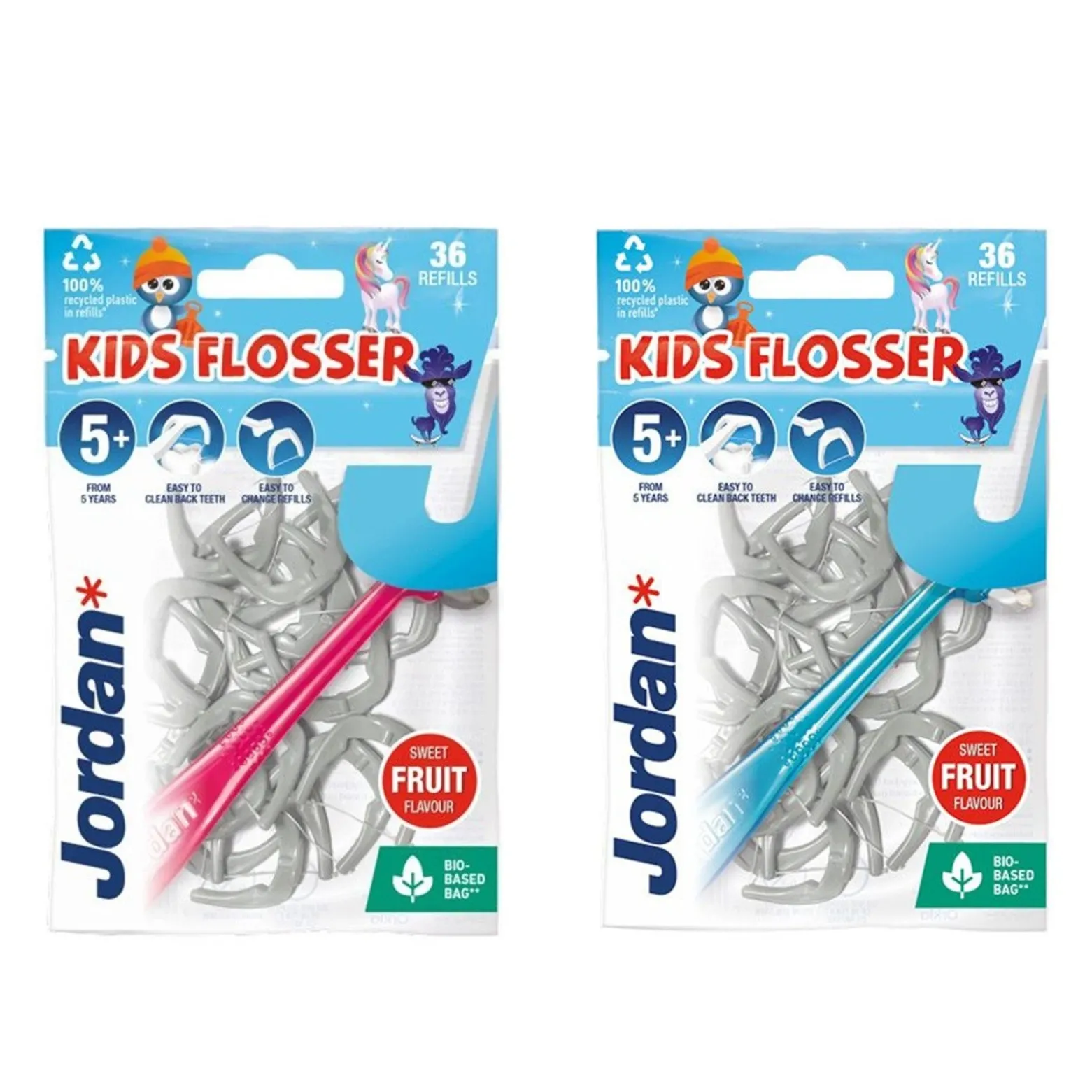 Jordan Kids Flosser + Replacement Head Refills 5+ Years x36