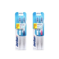 Jordan Target White Medium Toothbrush x2
