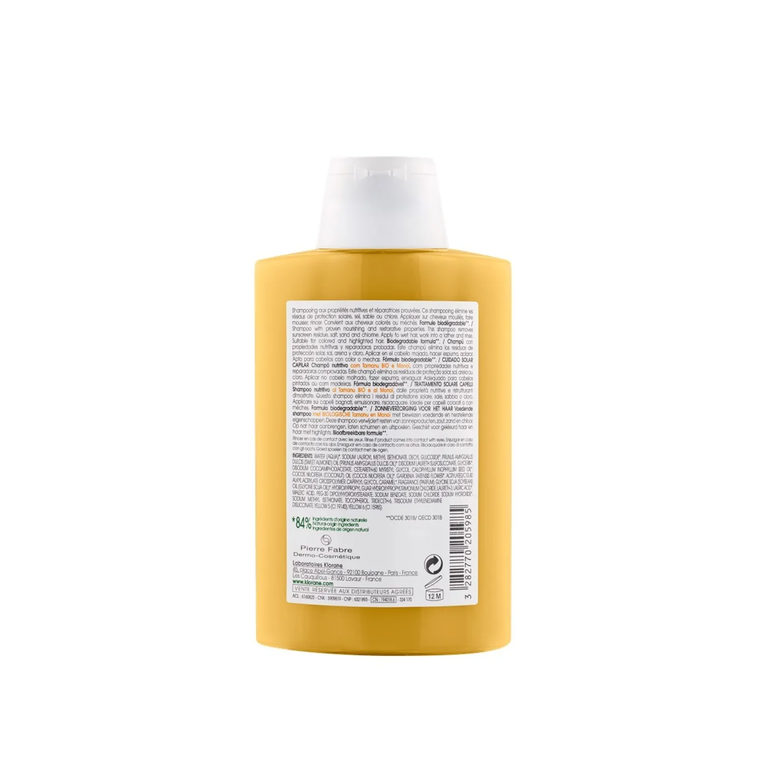 Klorane Sun Radiance Nourishing Shampoo with Tamanu and Monoi 200ml (6.76floz)