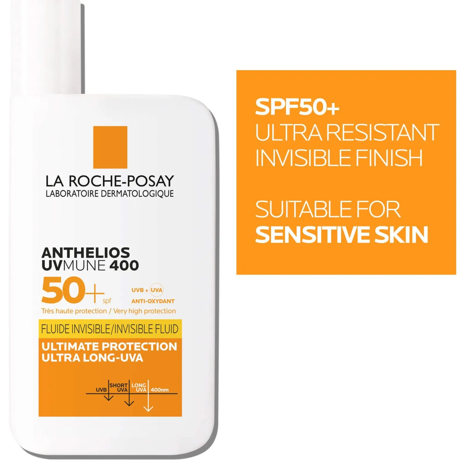 La Roche-Posay Anthelios UVMune 400 Invisible Fluid Fragrance-Free SPF50+ Sunscreen 50ml (1.69floz)