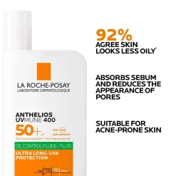 La Roche-Posay Anthelios UVMune 400 Oil Control Fluid Sunscreen SPF50+ 50ml (1.7 fl oz)