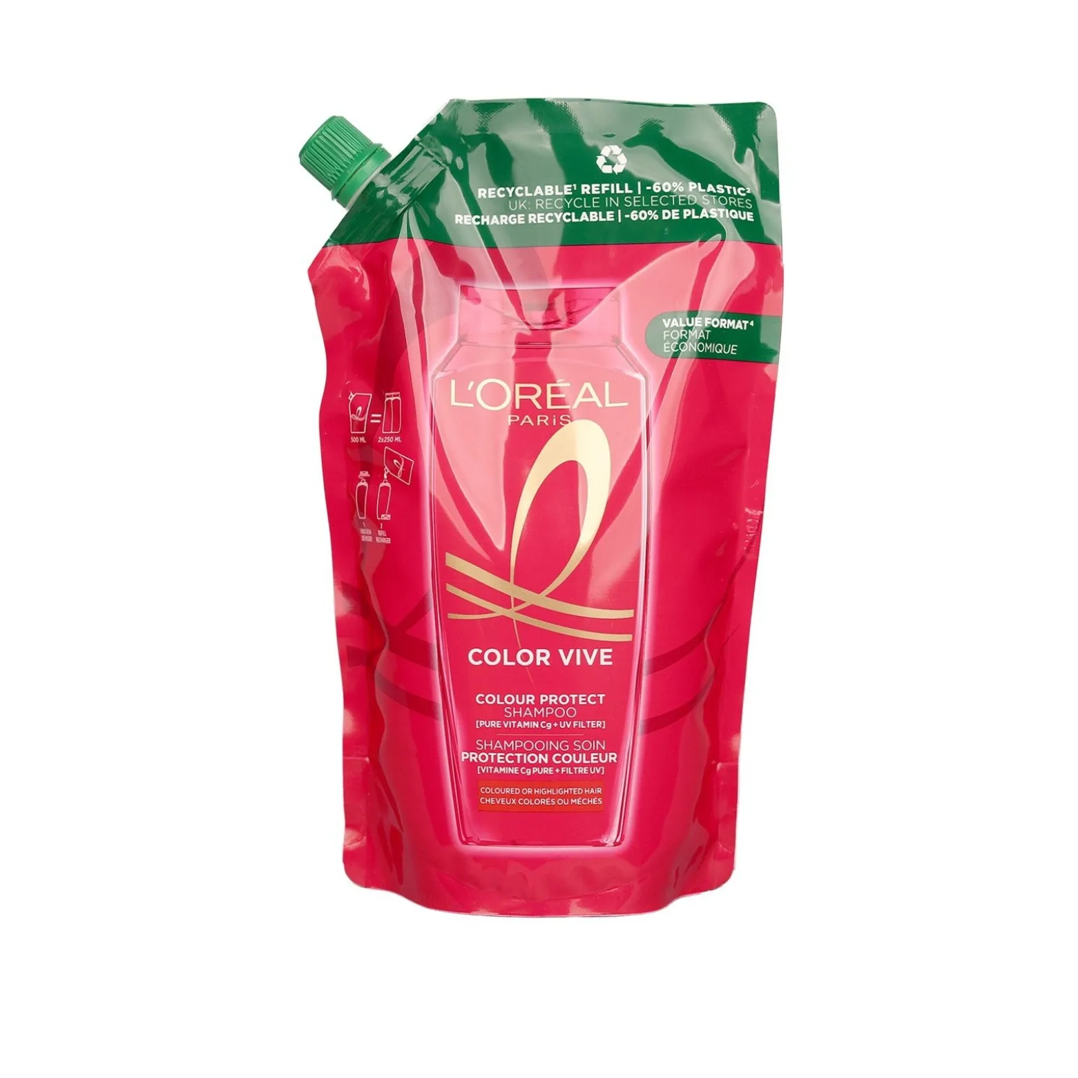 L'Oréal Paris Elvive Color Vive Shampoo Refill 500ml (16.9floz)