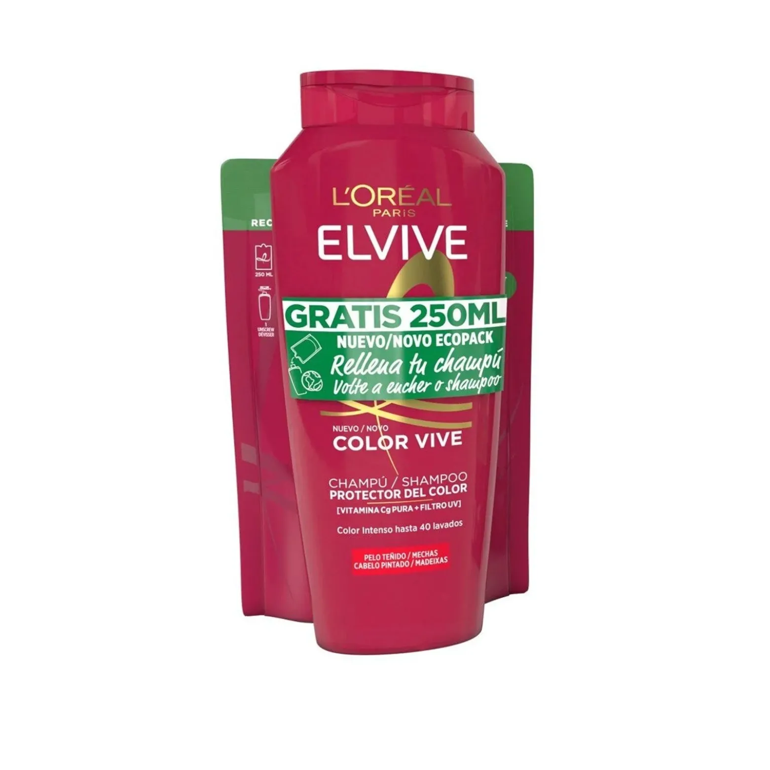 L'Oréal Paris Elvive Color Vive Shampoo 400ml + Color Vive Shampoo Refill 250ml