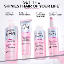 L'Oréal Paris Elvive Glycolic Gloss 5 Minute Lamination Treatment Glycolic Acid 200ml (6.76 fl oz)