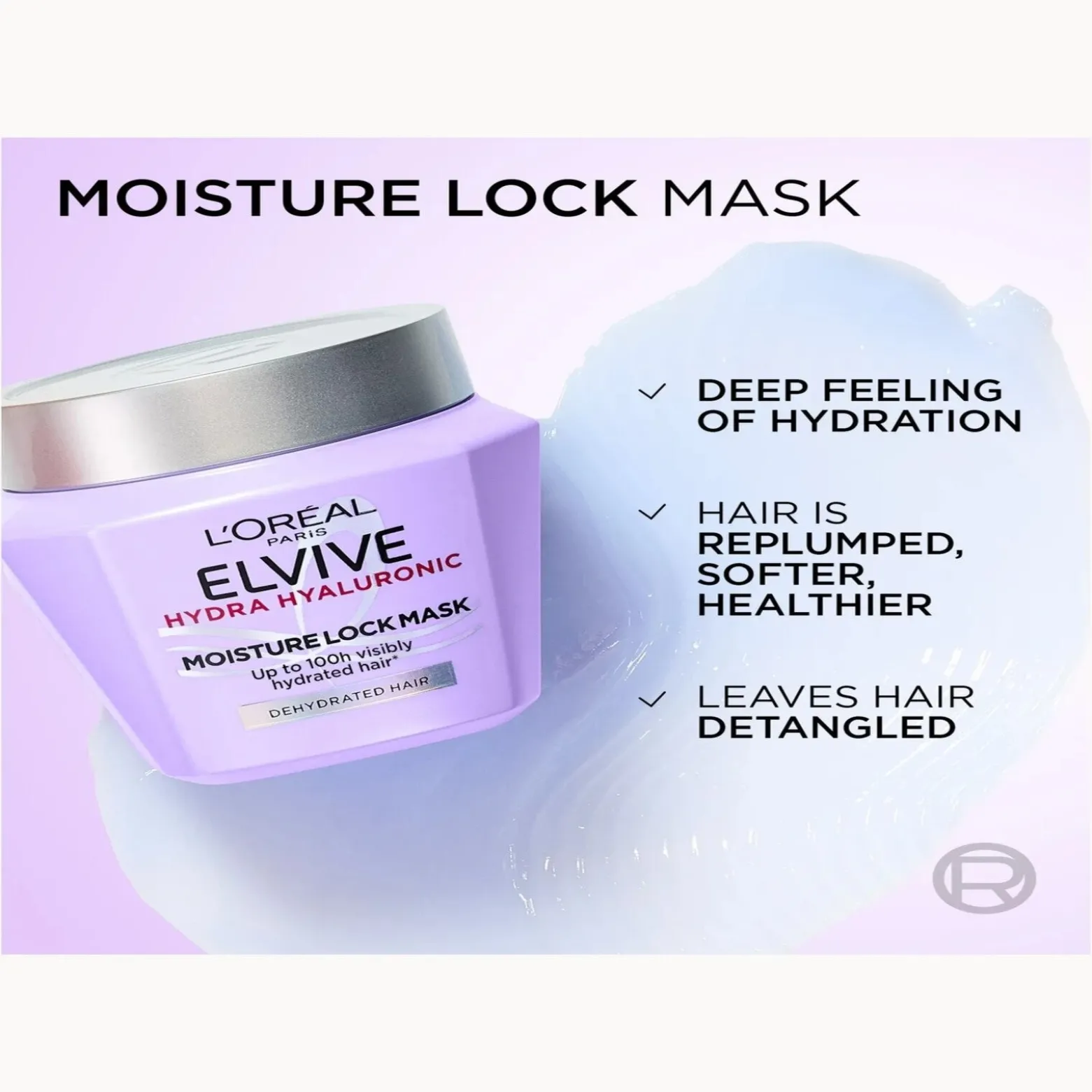 L'Oréal Paris Elvive Hydra Hyaluronic Moisture Lock Mask 300ml (10.14fl oz)