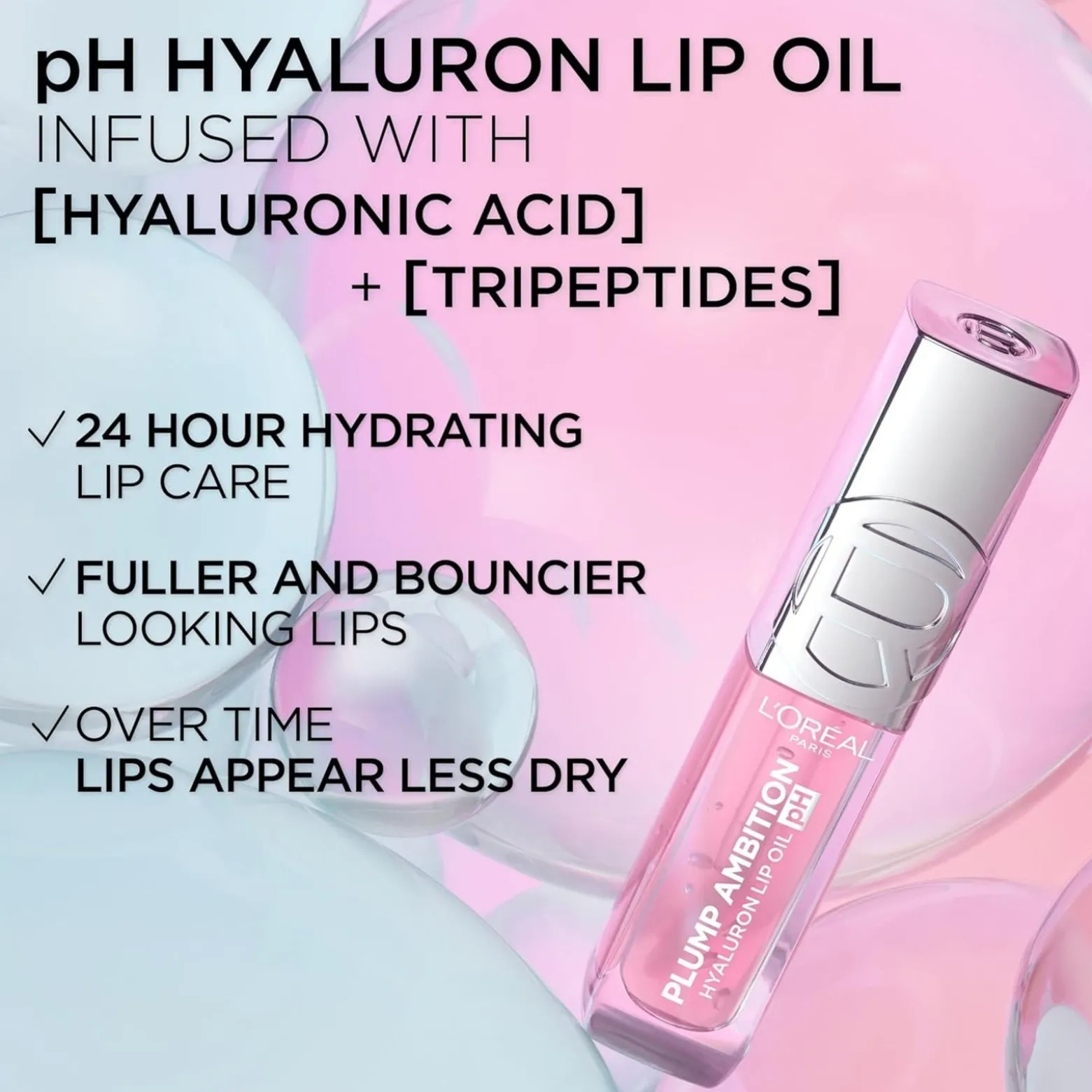 L'Oréal Paris Plump Ambition Hyaluron Lip Oil pH 114 Rosé 5ml (0.16floz)