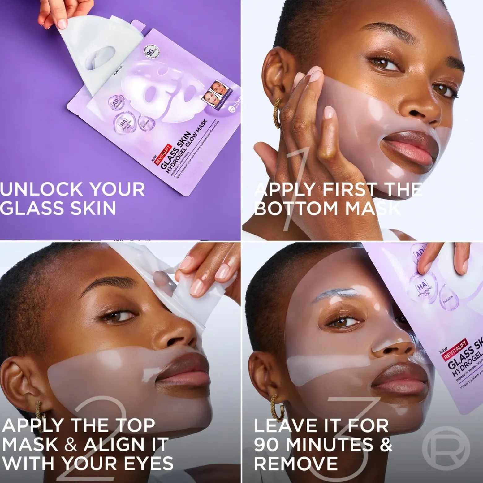 L'Oréal Paris Revitalift Filler Glass Skin Hydrogel Glow Mask x1