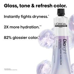L'Oréal Professionnel Dia Light Hyaluronic Acidic Gloss Color Demi-Permanent Hair Dye Rubilane 6.45 Dark Copper Mahogany Blonde 60ml (2.02floz)
