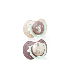 LOVI Night & Day Silicone Dynamic Soother 6-18m Girl x2