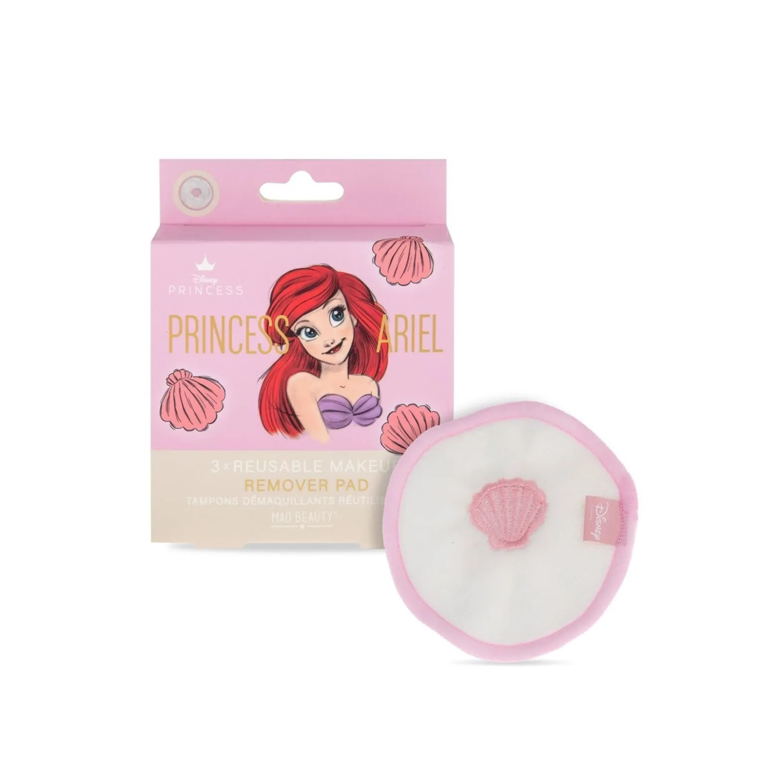 Mad Beauty Disney Princess Ariel Reusable Makeup Remover Pad x3