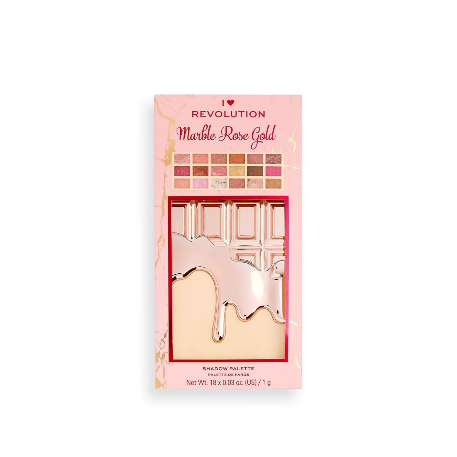 Makeup Revolution I Heart Revolution Chocolate Shadow Palette Marble Rose Gold