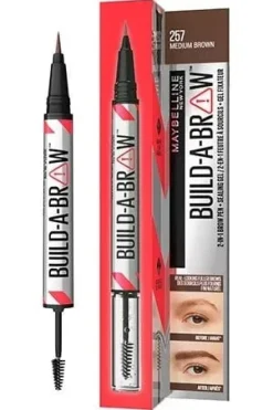 Maybelline Build-A-Brow 2-In-1 Brow Pen + Sealing Gel 257 Medium Brown