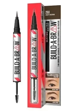 Maybelline Build-A-Brow 2-In-1 Brow Pen + Sealing Gel 260 Deep Brown