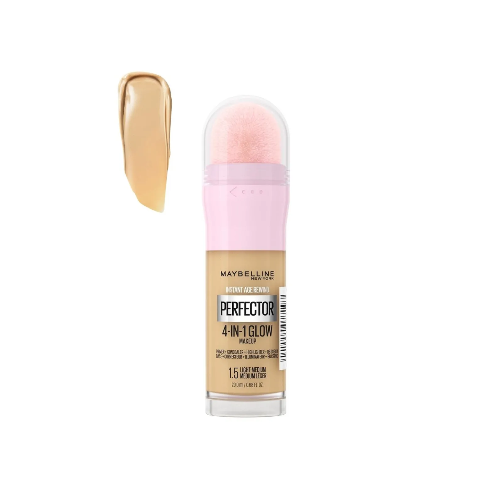 Maybelline Perfector 4-In-1 Glow Makeup 1.5 Light Medium 20ml (0.67floz)