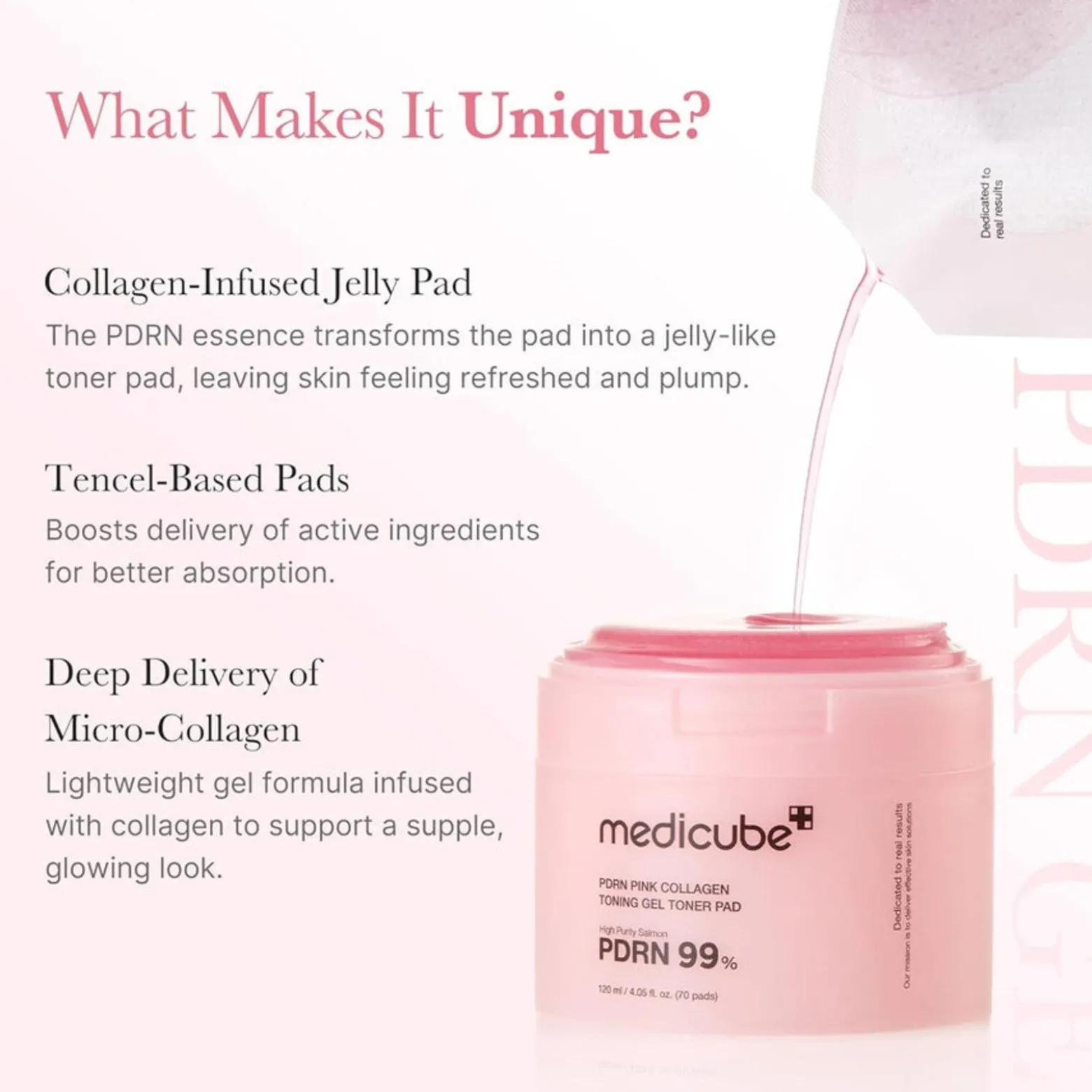 Medicube PDRN Pink Collagen Toning Gel Toner Pad x70