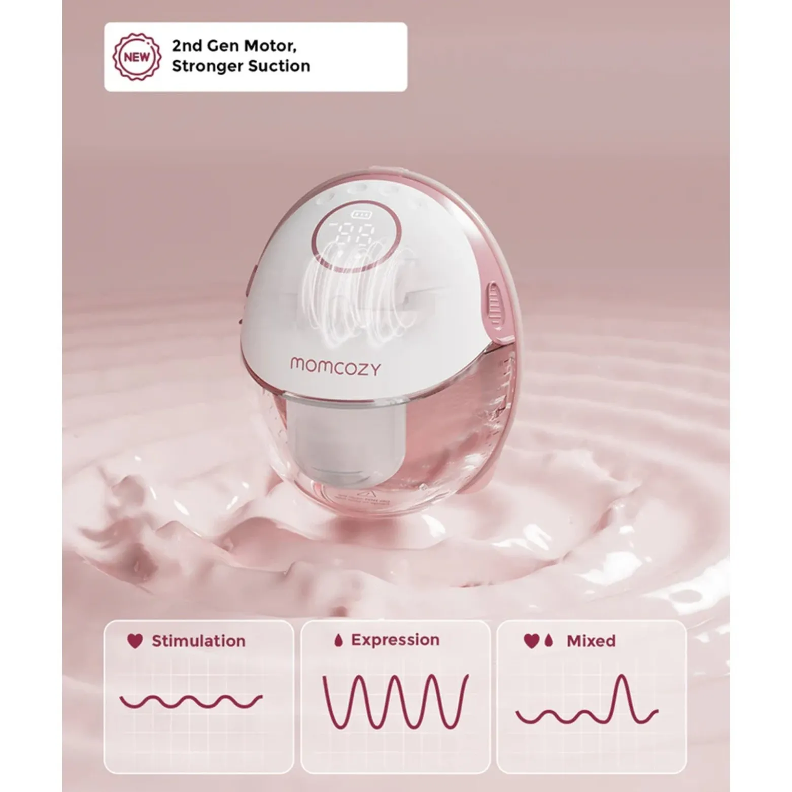Momcozy M6 Mobile Style™ Hands-Free Double Breast Pump Cozy Red