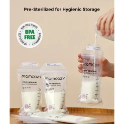 Momcozy TEMP-Sensing Breast Milk Storage Bags 180ml x120 (6.08flozx120)