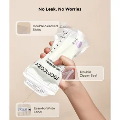 Momcozy TEMP-Sensing Breast Milk Storage Bags 180ml x50 (6.08flozx50)