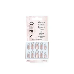 Nail HQ Almond Natural French Glaze Nails x24