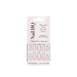 Nail HQ Almond Pink French Glaze Nails x24
