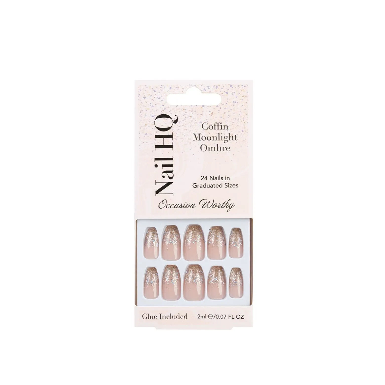Nail HQ Coffin Moonlight Ombre Nails x24