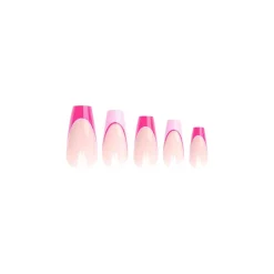 Nail HQ Coffin Pink Contrast French Nails x24