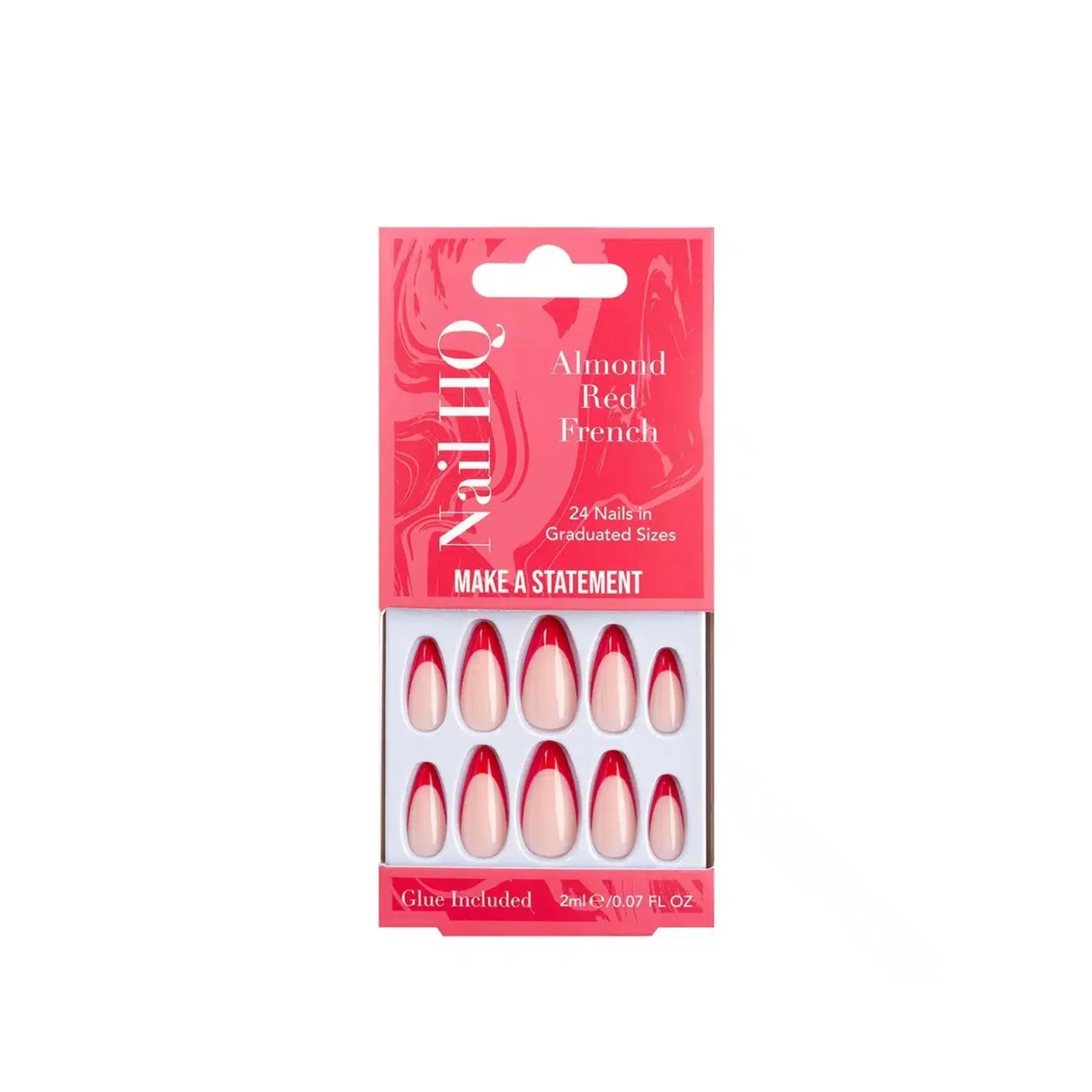 Nail HQ Make a Statement Almond Red French Nails x24