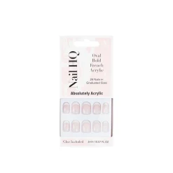 Nail HQ Oval Bold French Acrylic Nails x24