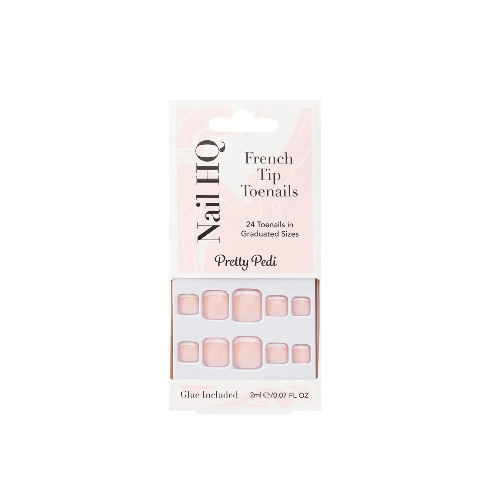 Nail HQ Pretty Pedi French Tip Toenails x24