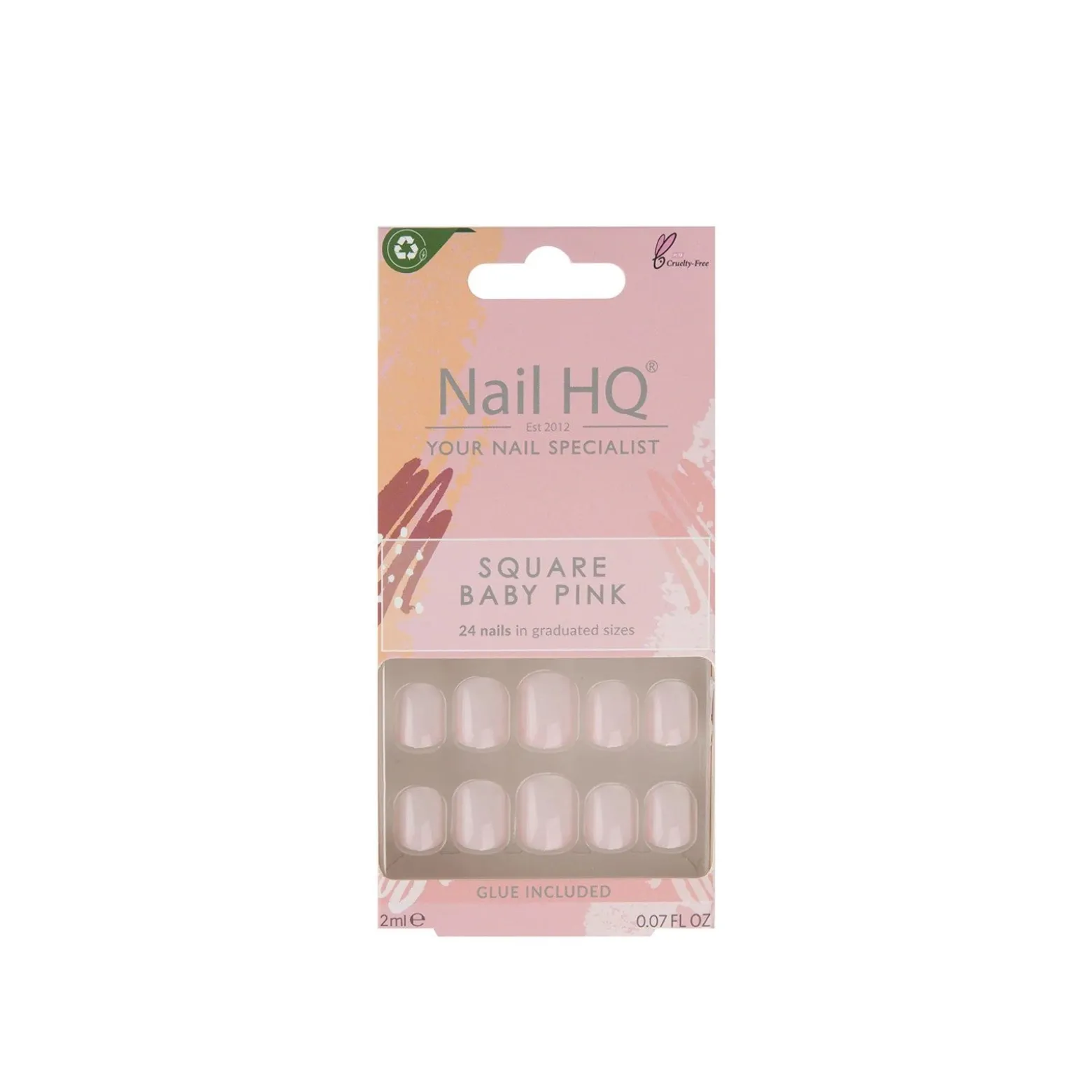 Nail HQ Square Baby Pink Nails x24