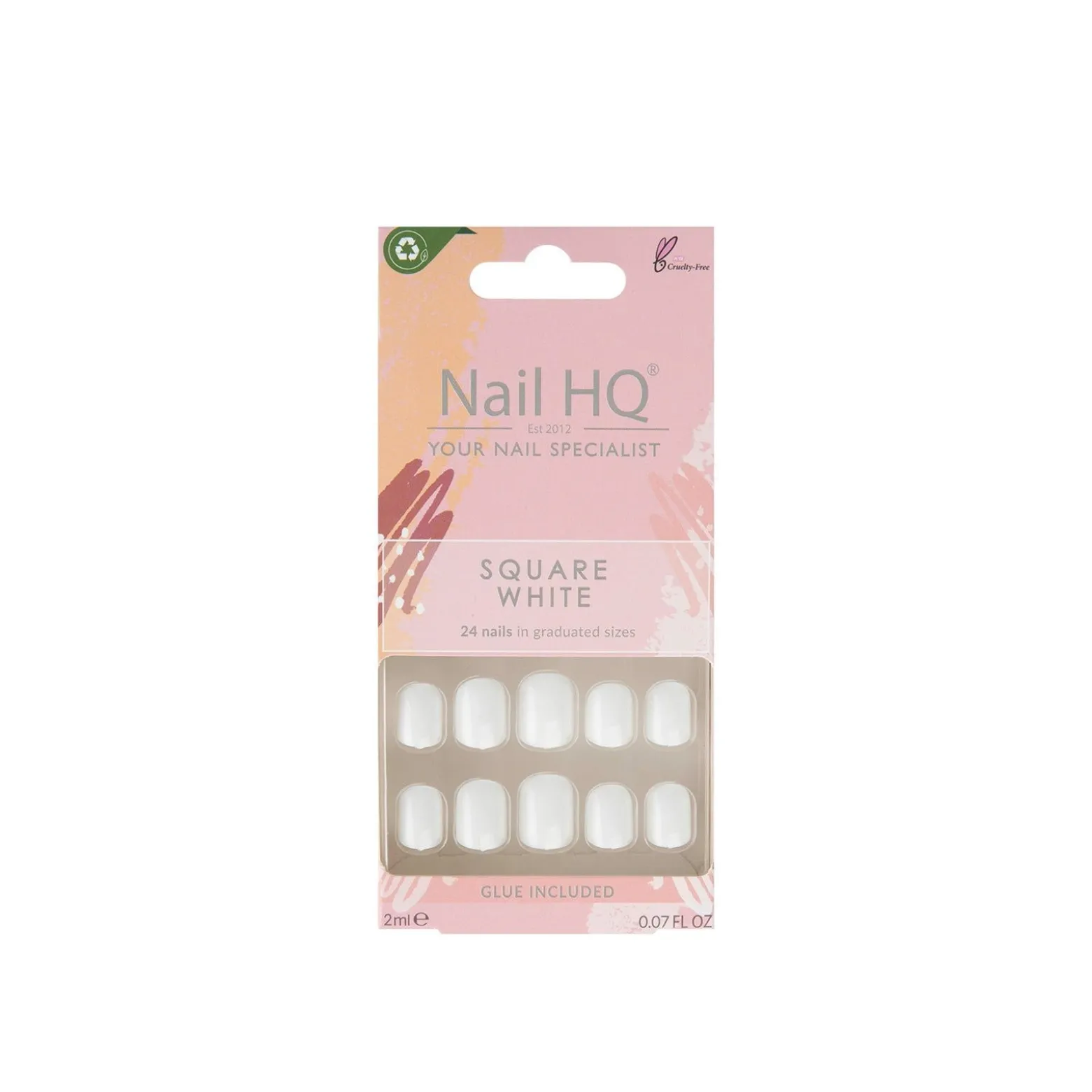 Nail HQ Square White Nails x24