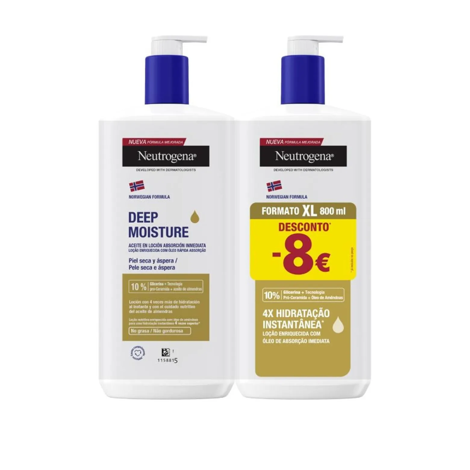 Neutrogena Deep Moisture Oil-in-Lotion 400ml x2 (13.53floz x2)