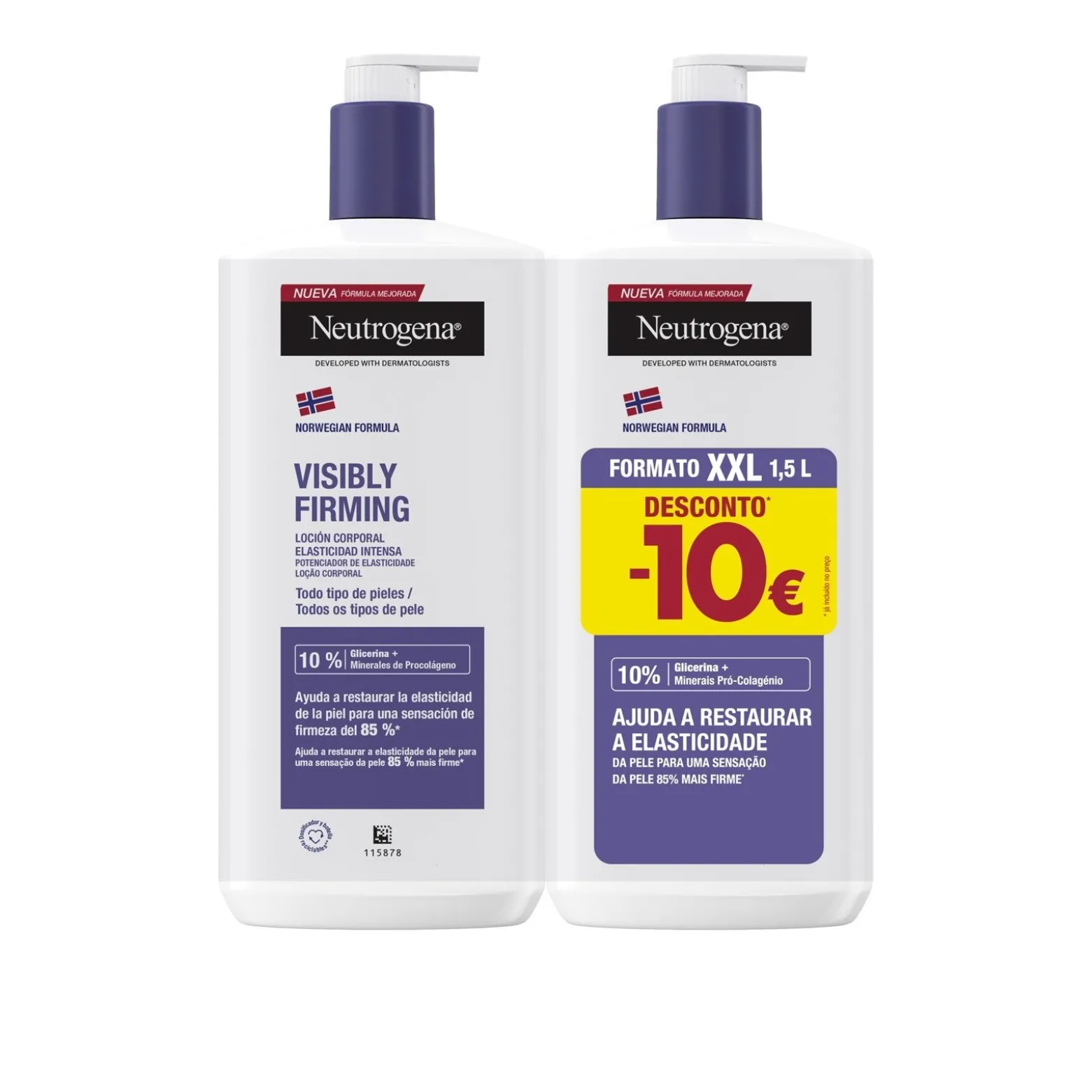 Neutrogena Visibly Firming Body Lotion Intense Elasticity 750ml x2 (25.36floz x2)