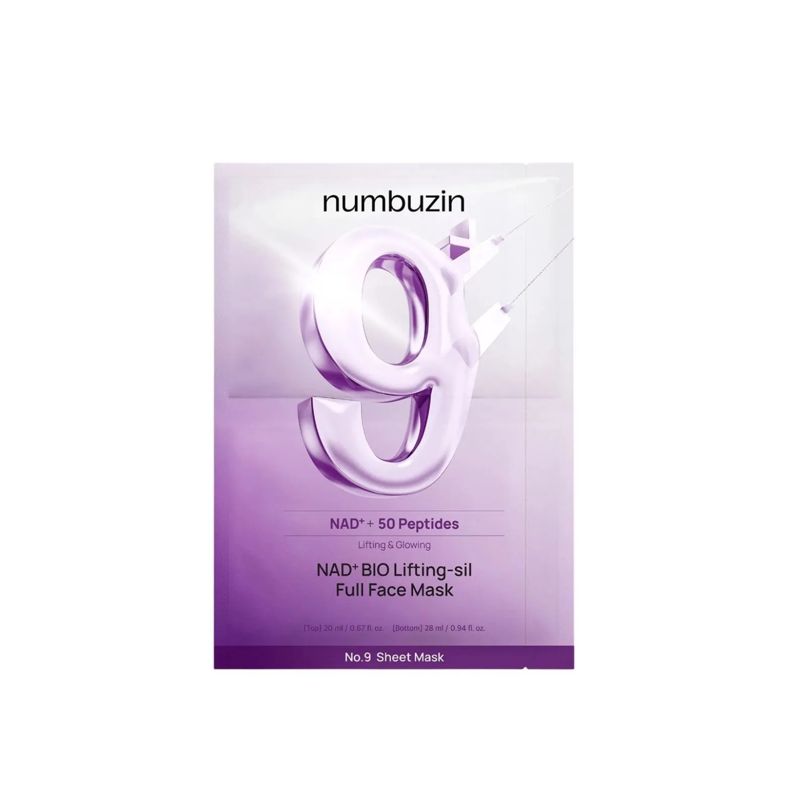 Numbuzin No.9 NAD+ BIO Lifting-sil Full Face Mask x1