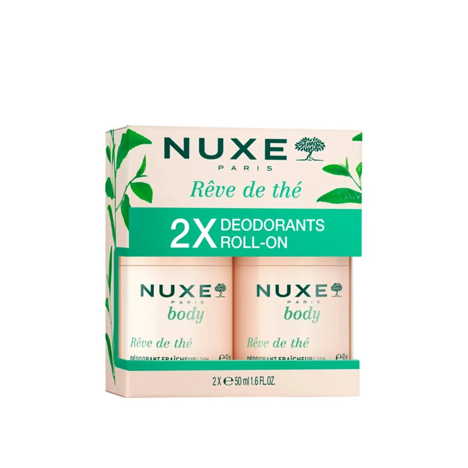 NUXE Body Rêve de Thé 24h Fresh-Feel Deodorant 50ml x2 (2x1.6floz)
