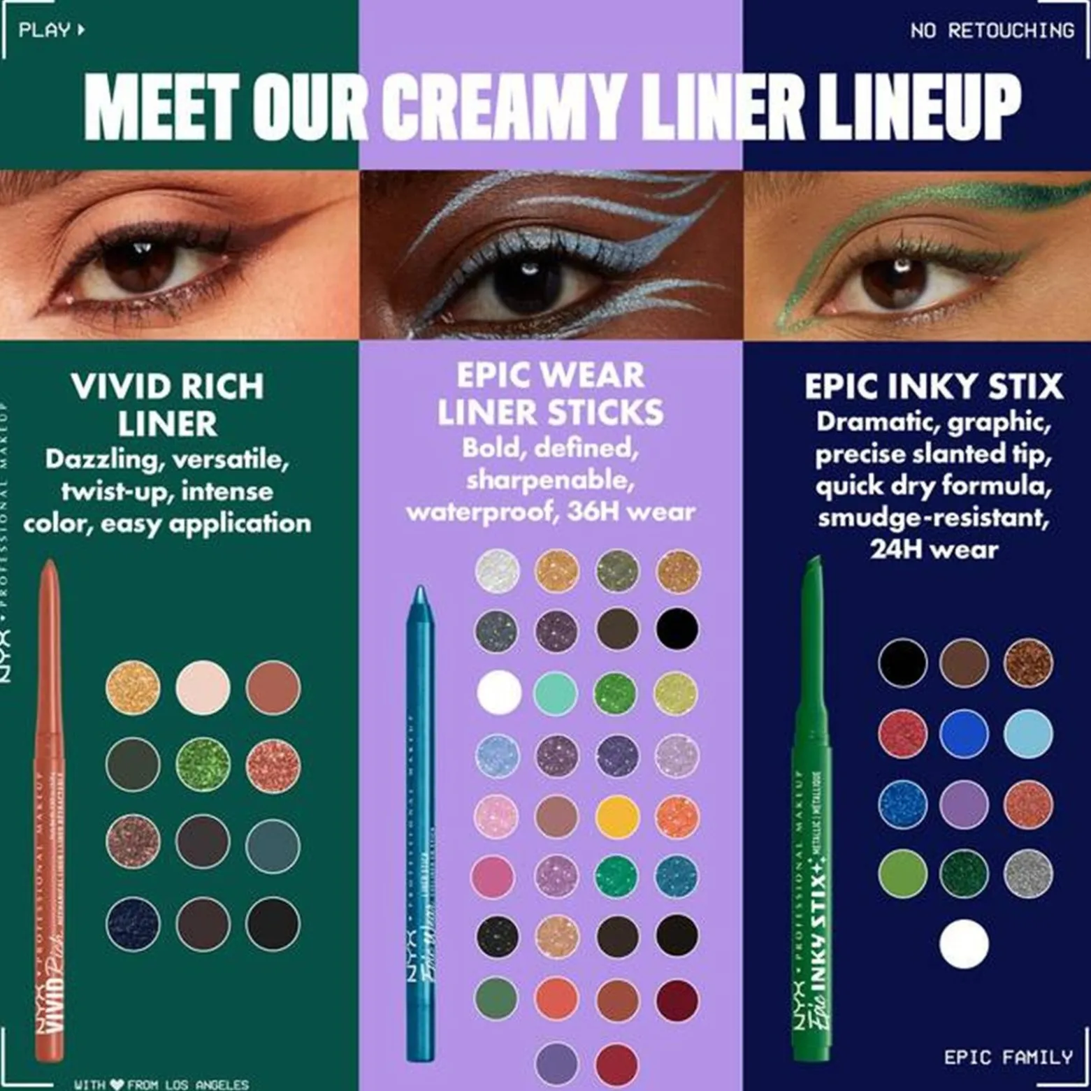 NYX Pro Makeup Epic Inky Stix Cream Gel Liner Cobalt Click 0.1g (0.003oz)