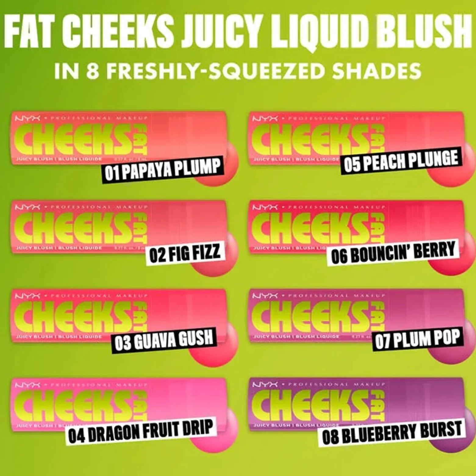 NYX Pro Makeup Fat Cheeks Juicy Plump Blush Bouncin' Berry 8ml (0.27floz)